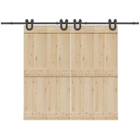 VidaXL Schiebetürbeschlag-Set 400 cm Stahl Schwarz