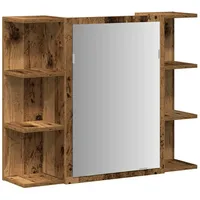 VidaXL Bad-Spiegelschrank Altholz-Optik 80x20,5x64 cm Holzwerkstoff