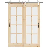 VidaXL Schiebetür-Beschlagsatz 183 cm Edelstahl Silbern