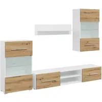 VidaXL 5-tlg. Wohnwand mit LED-Beleuchtung Artisan-Eiche Holzwerkstoff