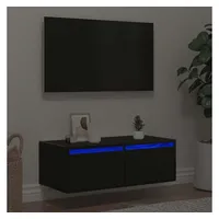 VidaXL TV-Schrank mit LED-Leuchten Schwarz Eichen-Optik 75x35,5x25 cm