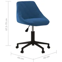VidaXL Bürostuhl Drehbar Blau Samt