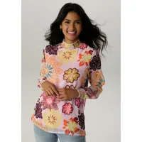 Aniston SELECTED ANISTON SELECTED, Chiffonbluse mit Blumendruck und Smokbündchen,