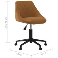 VidaXL Bürostuhl Drehbar Braun Samt