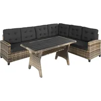 Tectake tectake® Rattan Lounge, für 6 Personen, widerstandsfähig -