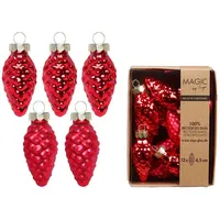 Inge‘s Christmas Decor 12002P045 Christbaumschmuck Kugel-Weihnachtsschmuck Glas rot