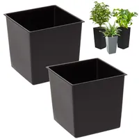 Botle 2X Plantztopf-Einsatz austauschbarer quadratischer,langlebig 18,5x17 cm Schwarz 5