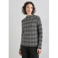 STREET ONE Damen, A302834 Jaquard Pullover,Mehrfarbig, 38 - 38