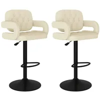 VidaXL Barhocker 2 Stk. Creme Stoff