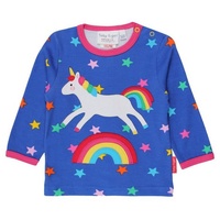 Toby Tiger Langarmshirt mit Einhorn und Regenbogen Applikation in