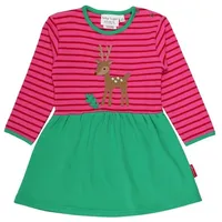 Toby Tiger Kleid mit Rehkitz Applikation in rosa |