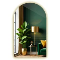 Tulup Led, Transparent, Glas, Oval, 60x100x0.4 cm, Spiegel, Wandspiegel