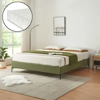 [en.casa] Doppelbett Lilla mit Matratze Cord 140x200 cm Grün