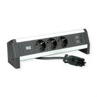 Bachmann Bachmann, (902.1667) CEE 7/3, + USB, Aluminium, Schwarz,