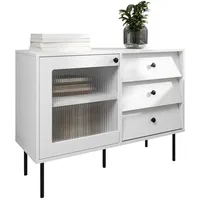 Mirjan24 Kommode, Weiß, Kunststoff, 3 Schubladen, Rechteckig, 102x75x39 cm,