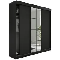 Kier furniture Schiebetürenschrank, Schwarz, Holzwerkstoff, 200x205x59 cm, Schlafzimmer Kleiderschränke,