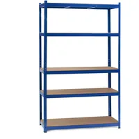 Wiltec Schwerlastregal 100x50x204cm, 200kg/Ebene, Steckregal blau, Lastenregal mit 5