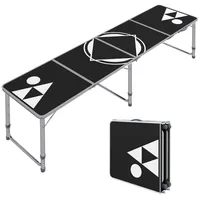 Outsunny Bierpong Tisch Aluminium, MDF