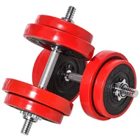 Homcom Hantelset 20/30KGS 2-IN-1 Hanteln&Langhanteln verstellbar Gewichtheben für Zuhause