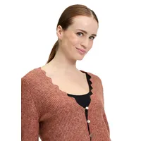 Cartoon Strick-Cardigan mit V-Ausschnitt in Hellbraun | Gr.: 38