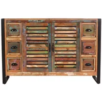 Dynamic24 Sideboard Fiume Altholz Kommode Wohnzimmer Esszimmer Schubladen Schrank