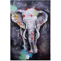 MCW Ölgemälde Elefant MCW-H25, Leinwandbild Wandgemälde Gemälde, handgemaltes XL