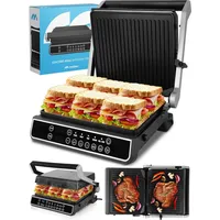 Maltec Kontaktgrill mit Auffangschale SM5000W-PRO Elektrogrill 2500W Panini Sandwich