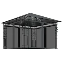 VidaXL Pavillon mit Moskitonetz & LED-Lichterkette 3x3x2,73m Anthrazit