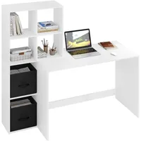 Woltu Schreibtisch mit Regal, Stauraum, aus Holzwerkstoff, 140.5x134x50 cm,
