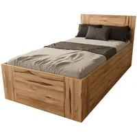 MeinMassivholz Massivholzbett, Braun, Holz, Echtholz,Kernbuche, Rechteckig, 90x200 cm, Hergestellt