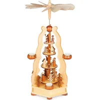Brubaker Weihnachtspyramide aus Holz - Pyramide mit Könige, Sternsinger,
