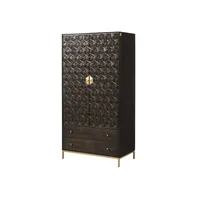 Massivmoebel24 Kleiderschrank Mango 99x55x190 grau geölt diamond 118