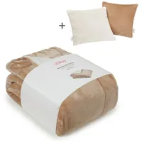 S.Oliver Wohndecke S.OLIVER "Doublesoft, Kuscheldecke, Deal, Kissen geschenkt", beige
