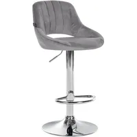 CLP Barhocker Milet Samt dunkelgrau/chrom