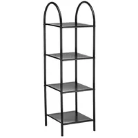 CARO-Möbel Badregal SECA mit 4 Ablagen Schwarz, - Metall,