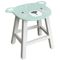 Mojawo - Kinder Holz-Hocker Bär B29xL22xH30cm-M66266-Blau