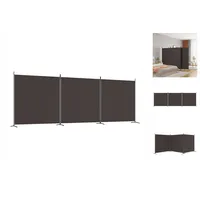 VidaXL 3-tlg. Paravent Braun 525x180 cm Stoff