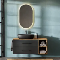 Planetmöbel Waschtischunterschrank LUX 120 cm Gold Eiche / Anthrazit