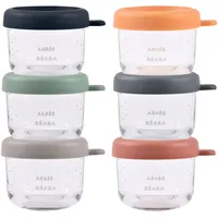 BÉABA Beaba 6er-Set Portionsbehälter aus Glaus 150 ml, mehrfarbig