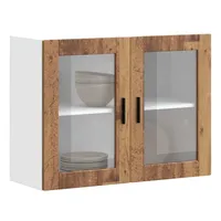 VidaXL Schrankmodule Küchen-Hängeschrank mit Glastür Porto Altholz-Optik