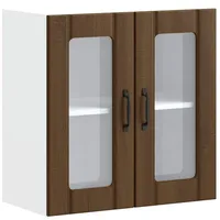 VidaXL Küchen-Hängeschrank mit Glastür Lucca Braun Eichen-Optik