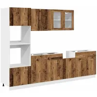 VidaXL 7-tlg. Küchenschrank-Set Lyon Altholz-Optik Holzwerkstoff
