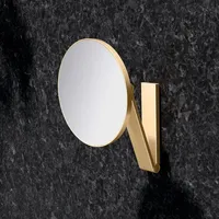 Keuco iLook_move Kosmetikspiegel rund, 5-fache Vergrößerung, Wandmodell, Messing gebürstet,