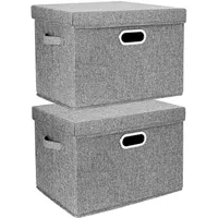 TYEERS Aufbewahrungsbox mit Deckel Groß, Stoff, Faltbare, Waschbare, Kisten