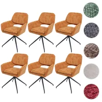 Mendler 6er-Set Esszimmerstuhl HWC-N74, Küchenstuhl, drehbar Auto-Return, Stoff Chenille