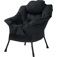 ML-Design Sessel Relaxsessel Loungesessel Wohnzimmersessel Ohrensessel Baumwolle Schwarz