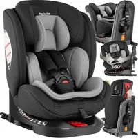 Tectake Drehbarer Autositz, i-Size Zulassung, ISOFIX-Installation und Top Tether,