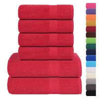 VidaXL 6-tlg. Handtuch-Set Rot 360 g/m2 100% Baumwolle Vidaxl