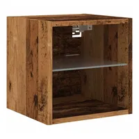 VidaXL TV-Wandschrank mit LED-Leuchten Altholz-Optik 30x28,5x30 cm