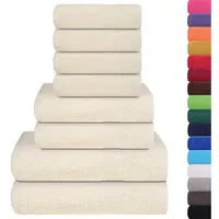 VidaXL 8-tlg. Handtuch-Set Creme 360 g/m2 100% Baumwolle Vidaxl